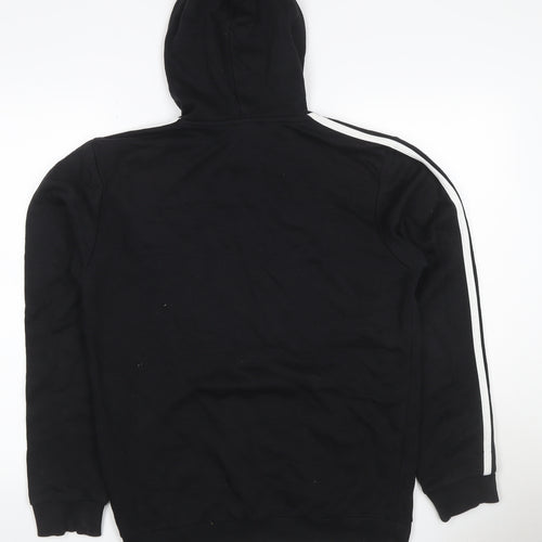Adidas Men’s Black S 3-Stripes Logo Pullover Hoodie Sports Fleece
