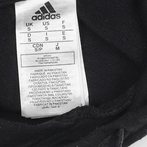 Adidas Men’s Black S 3-Stripes Logo Pullover Hoodie Sports Fleece