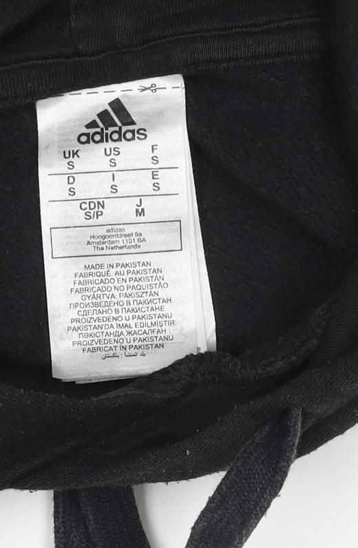 Adidas Men’s Black S 3-Stripes Logo Pullover Hoodie Sports Fleece
