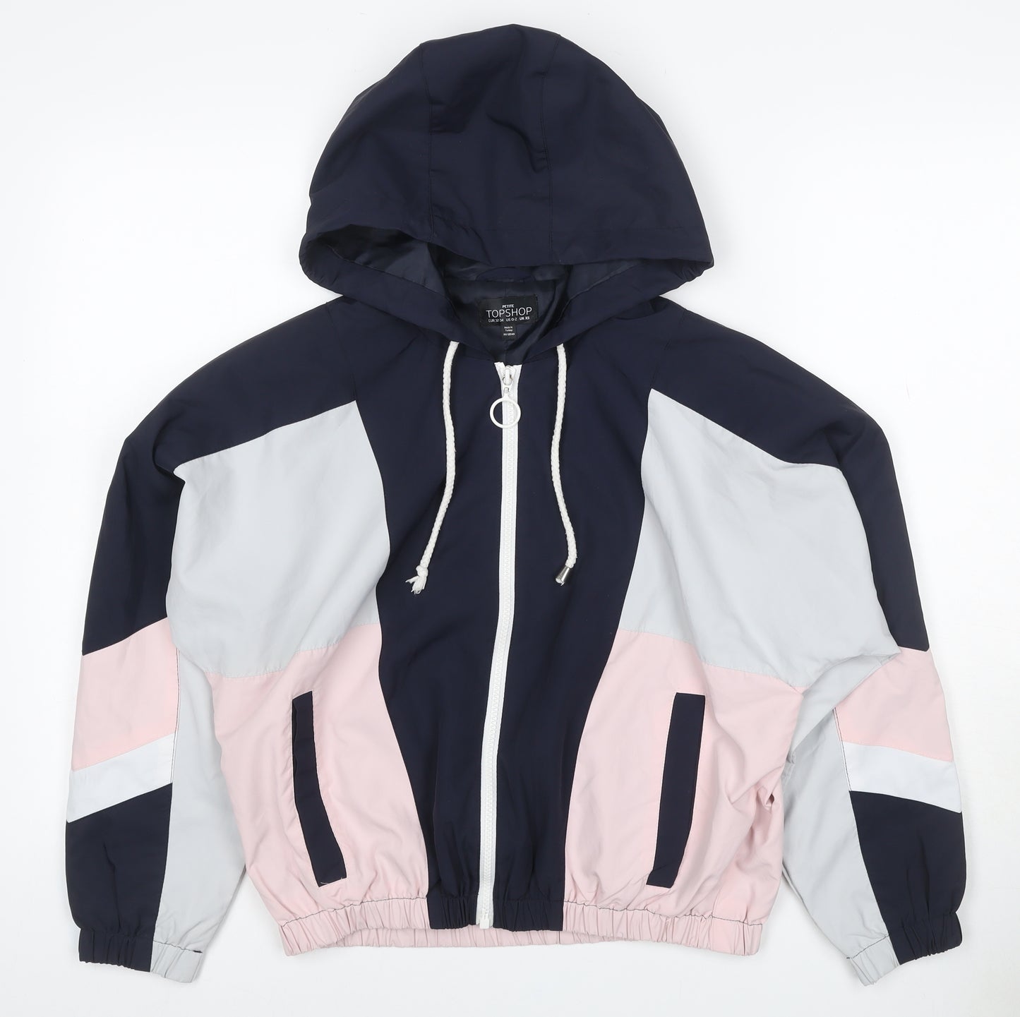 Topshop Women’s Multicoloured Petite XS Hooded Windbreaker Jacket