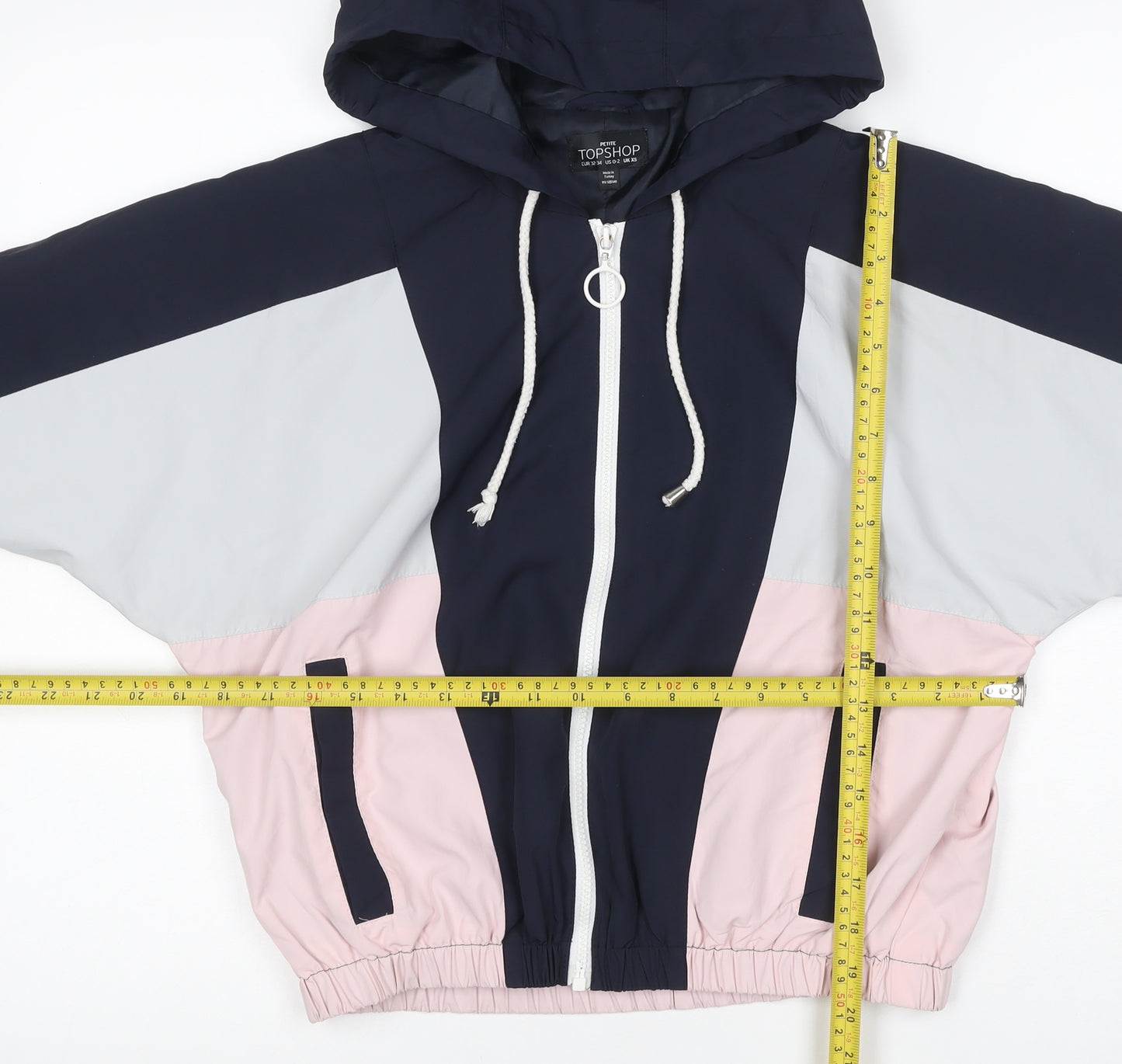 Topshop Women’s Multicoloured Petite XS Hooded Windbreaker Jacket