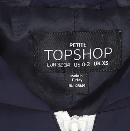 Topshop Women’s Multicoloured Petite XS Hooded Windbreaker Jacket