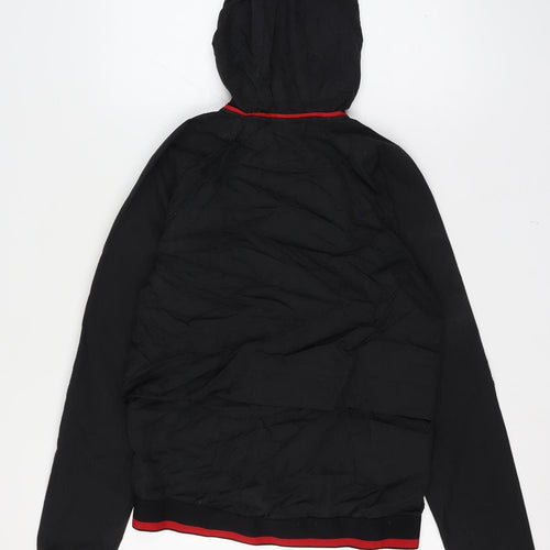 Russell Men’s Black Red Small Hooded Full Zip Track Jacket
