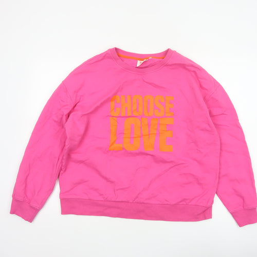 Choose Love Women’s Pink L Pullover Organic Cotton Graphic Sweatshirt