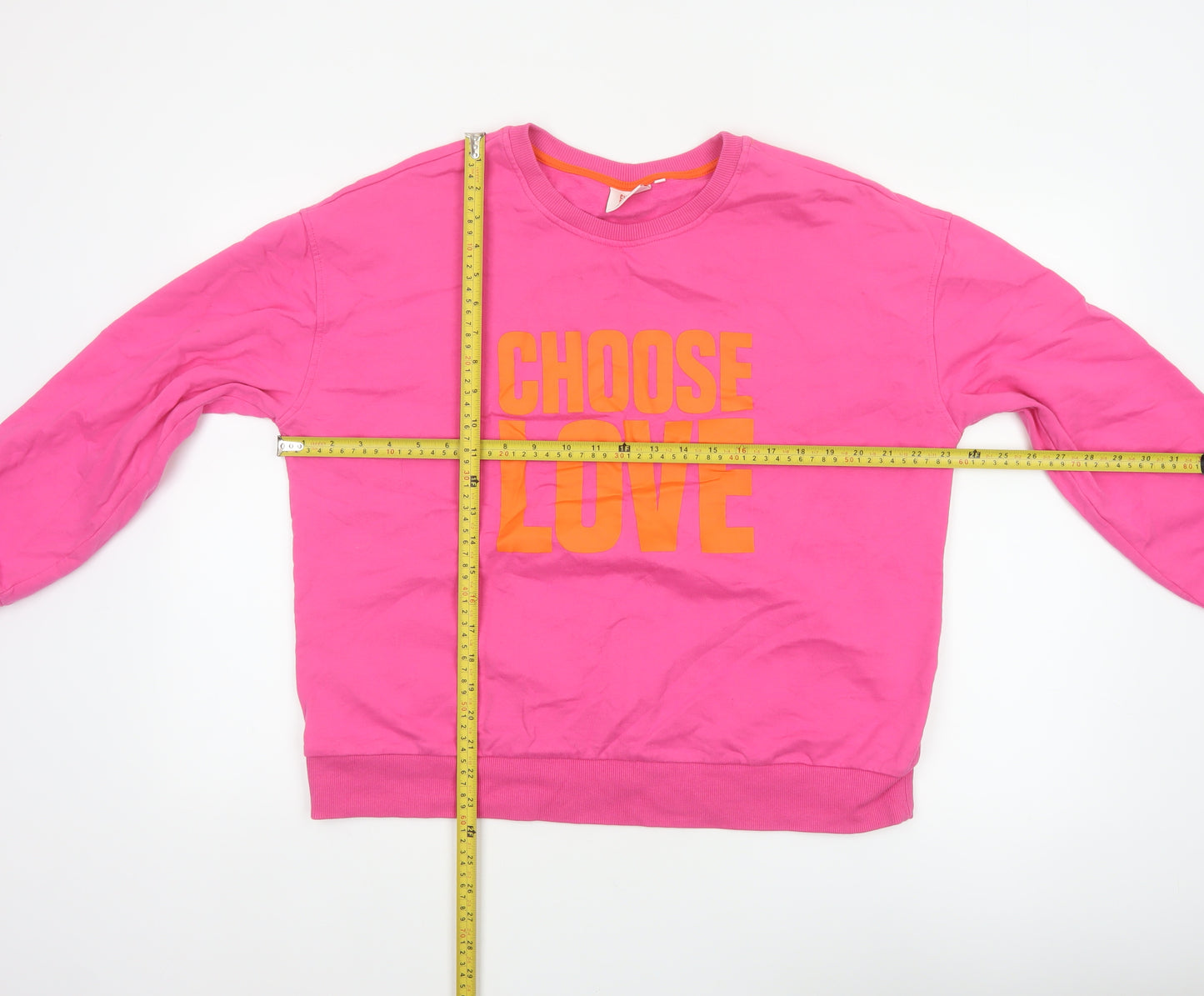 Choose Love Women’s Pink L Pullover Organic Cotton Graphic Sweatshirt
