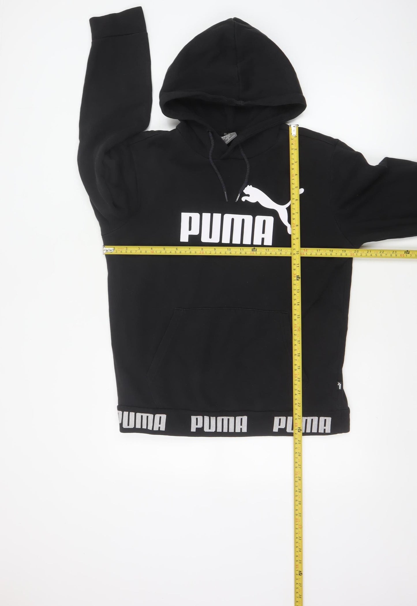 Puma Womens Black M Pullover Hoodie Logo Graphic Pocket Sweatshirt