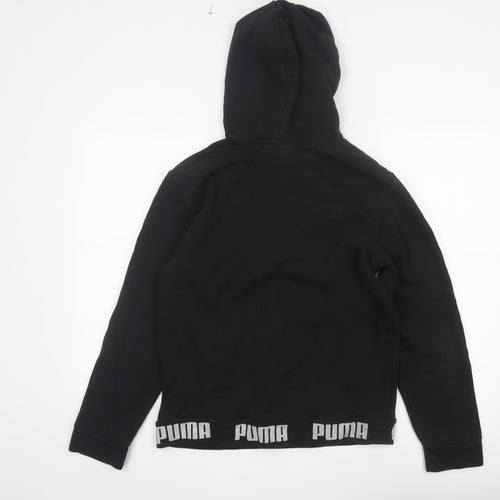 Puma Womens Black M Pullover Hoodie Logo Graphic Pocket Sweatshirt