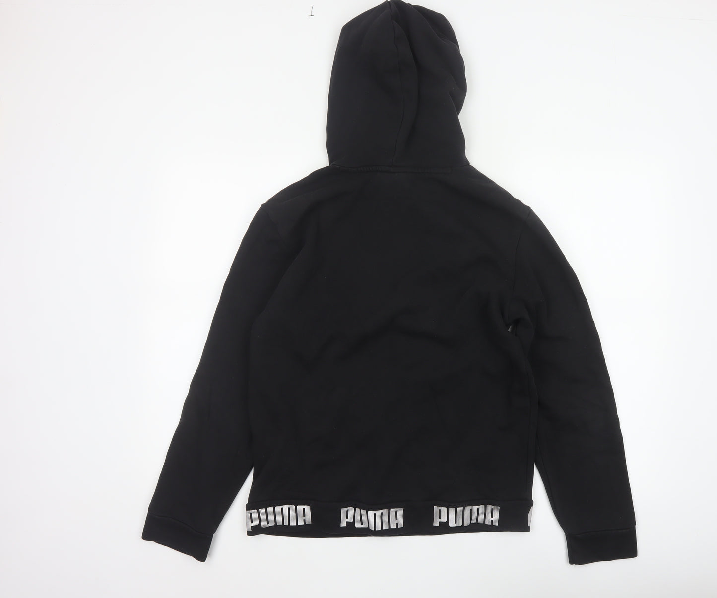Puma Womens Black M Pullover Hoodie Logo Graphic Pocket Sweatshirt