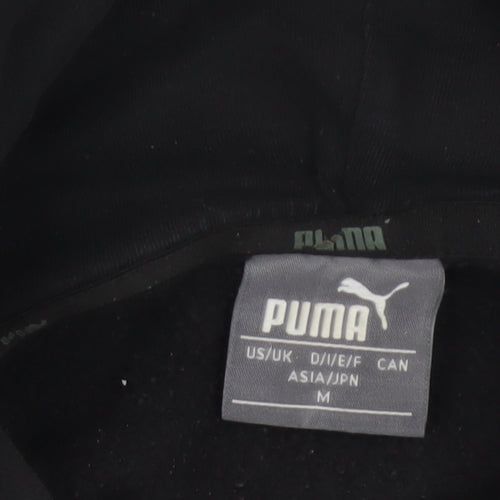 Puma Womens Black M Pullover Hoodie Logo Graphic Pocket Sweatshirt
