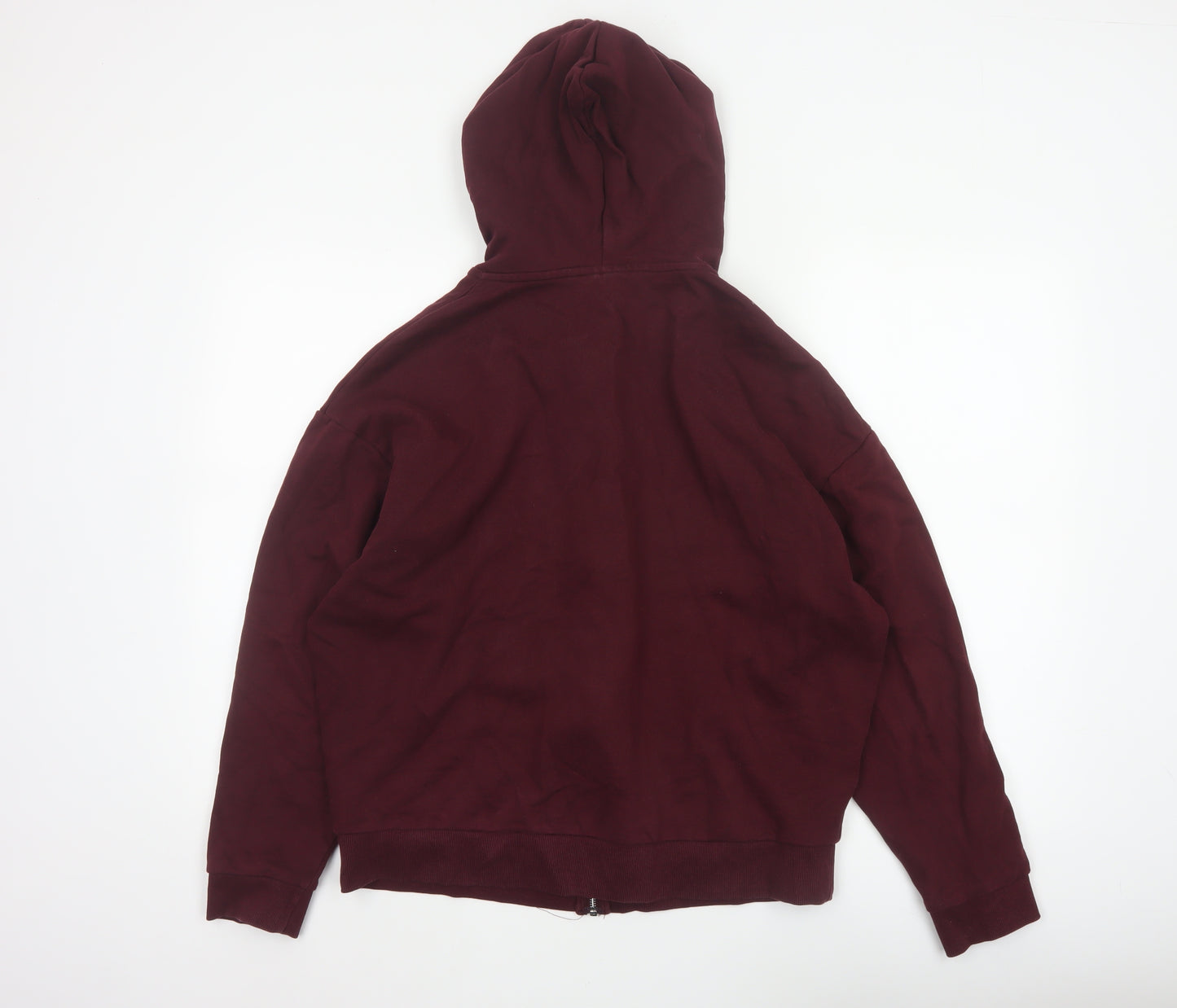 ASOS Design Men Red M Full Zip Hooded Fleece Hoodie Pockets