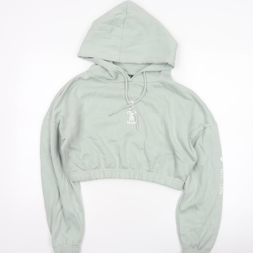 NVME Women’s Mint Green Cropped Oversized Pullover Hoodie Size M