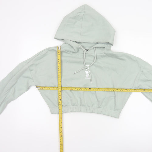 NVME Women’s Mint Green Cropped Oversized Pullover Hoodie Size M