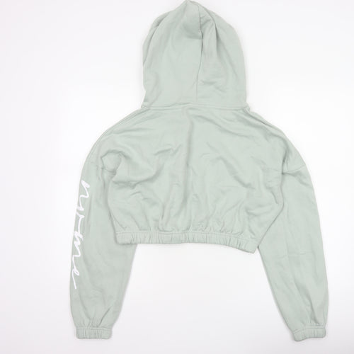 NVME Women’s Mint Green Cropped Oversized Pullover Hoodie Size M