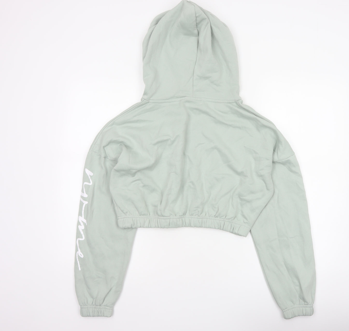 NVME Women’s Mint Green Cropped Oversized Pullover Hoodie Size M