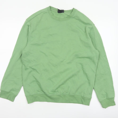 H&M Men’s Green Size S Relaxed Fit Crew Neck Fleece Sweatshirt