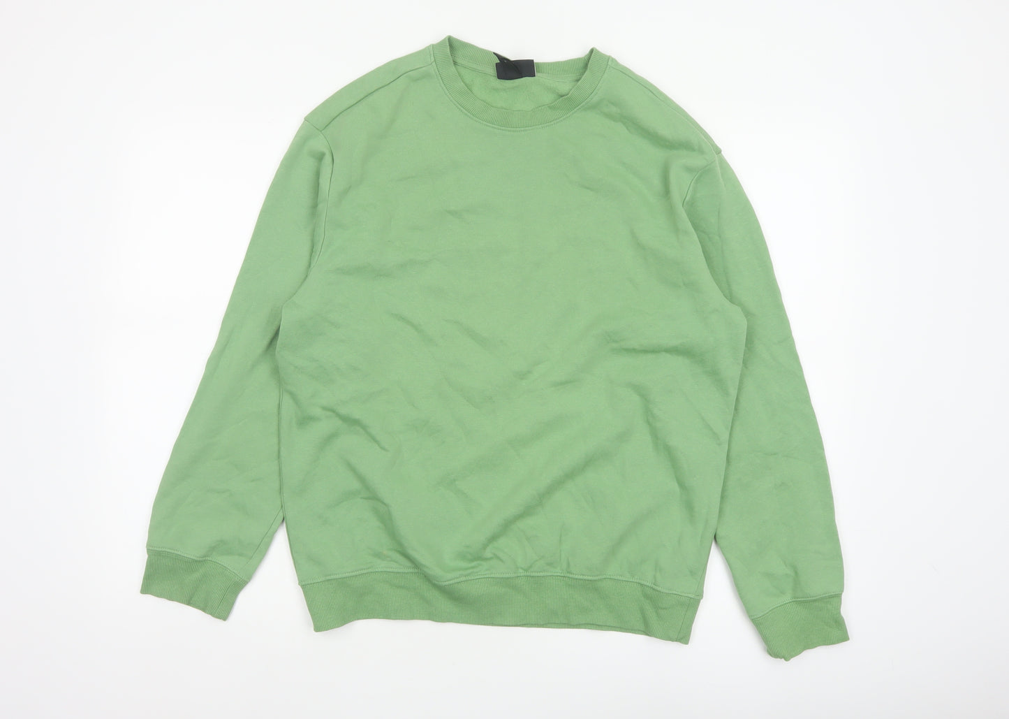 H&M Men’s Green Size S Relaxed Fit Crew Neck Fleece Sweatshirt
