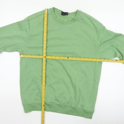 H&M Men’s Green Size S Relaxed Fit Crew Neck Fleece Sweatshirt