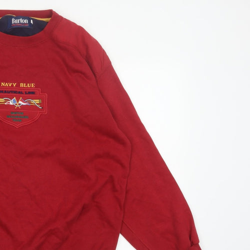 Burton Men's Red S Nautical Embroidered Pullover Sweatshirt