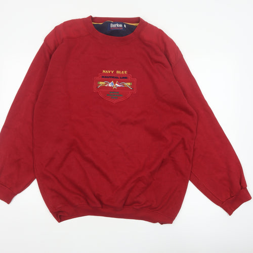 Burton Men's Red S Nautical Embroidered Pullover Sweatshirt