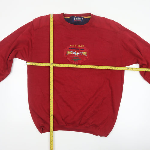Burton Men's Red S Nautical Embroidered Pullover Sweatshirt