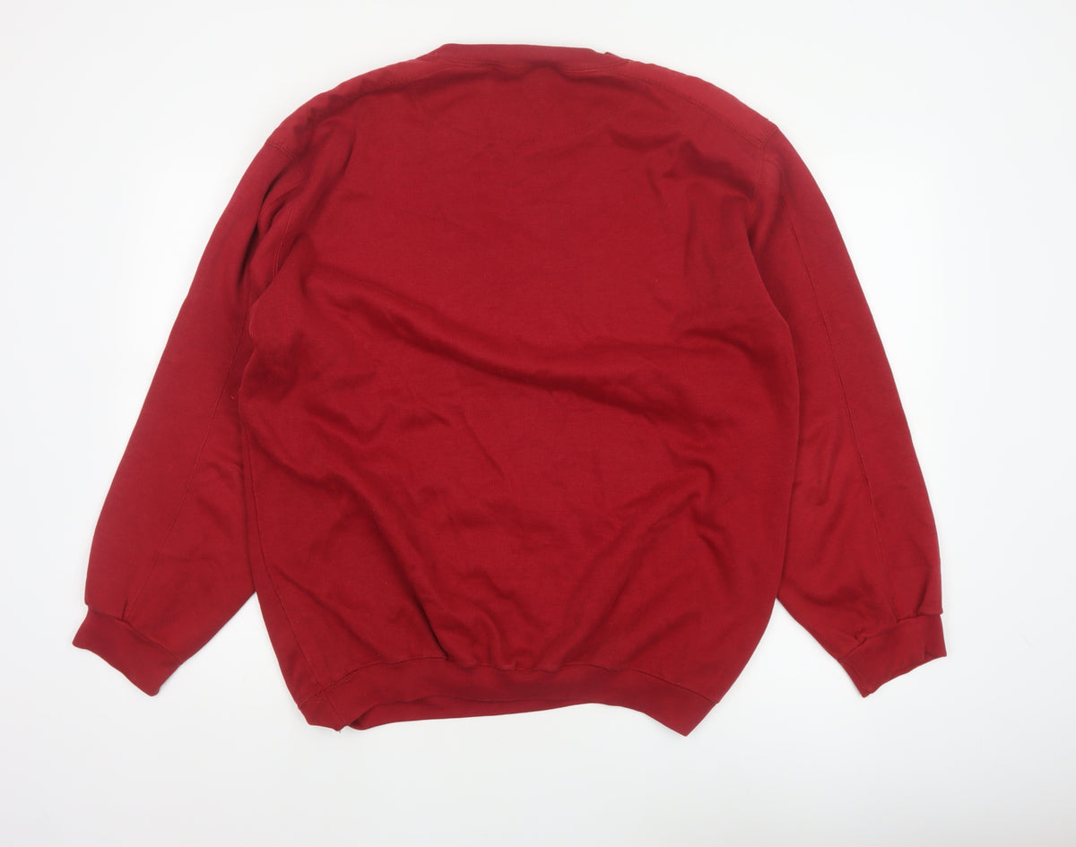 Burton Men's Red S Nautical Embroidered Pullover Sweatshirt