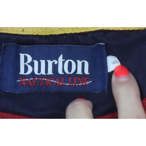 Burton Men's Red S Nautical Embroidered Pullover Sweatshirt