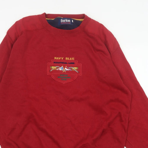Burton Men's Red S Nautical Embroidered Pullover Sweatshirt