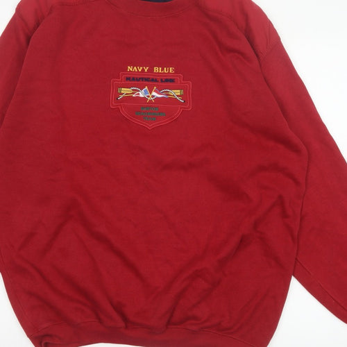 Burton Men's Red S Nautical Embroidered Pullover Sweatshirt