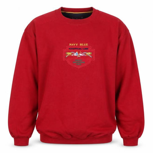 Burton Men's Red S Nautical Embroidered Pullover Sweatshirt