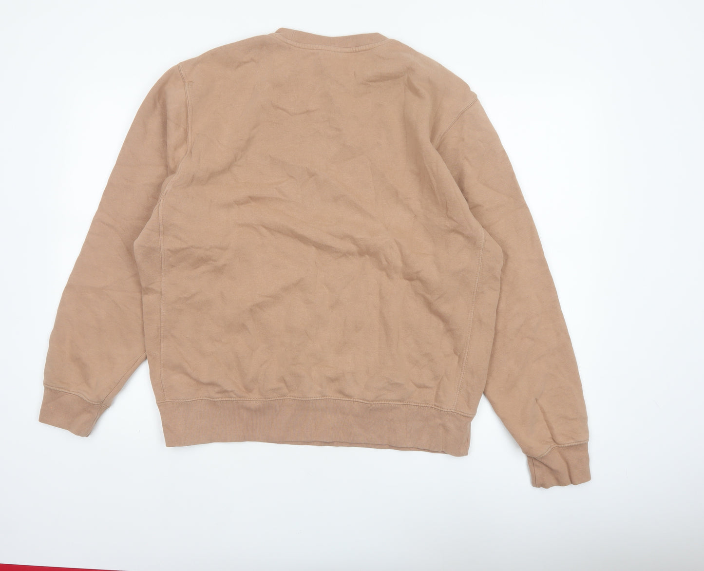 Nike Men’s Beige M Pullover Crew Neck Fleece Logo Sweatshirt