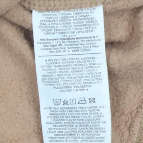 Nike Men’s Beige M Pullover Crew Neck Fleece Logo Sweatshirt