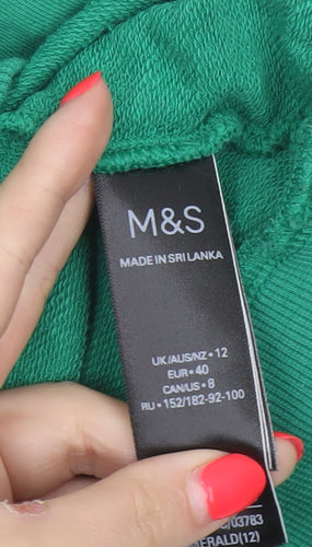 Marks and Spencer Women’s Green UK 12 Pullover Hoodie Drawstring