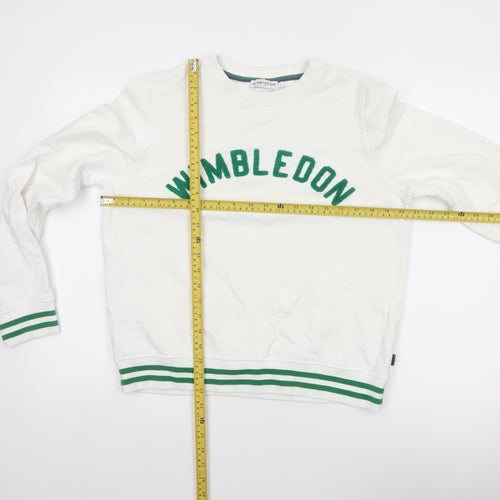 Wimbledon Women's White Green L Pullover Sweatshirt Tennis Logo