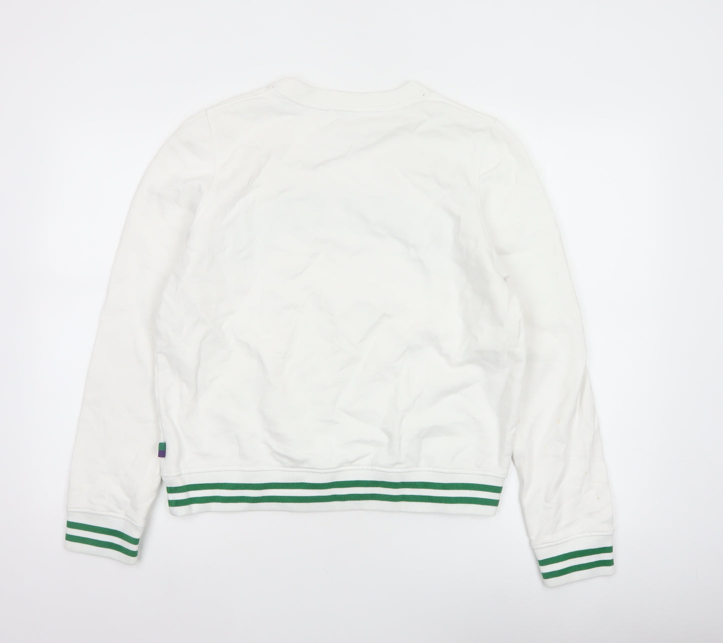 Wimbledon Women's White Green L Pullover Sweatshirt Tennis Logo
