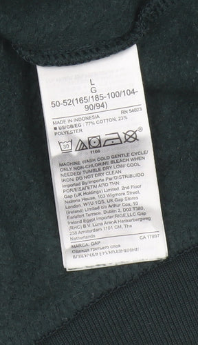 GAP Men’s Black L Pullover Hooded Fleece Hoodie Pockets
