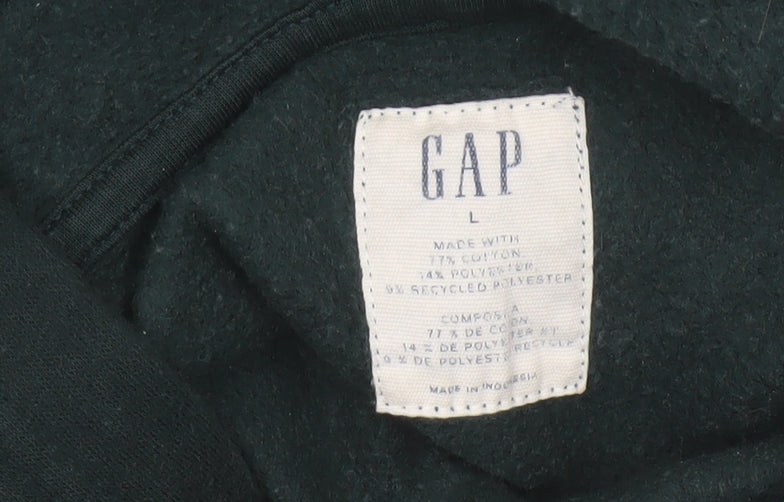 GAP Men’s Black L Pullover Hooded Fleece Hoodie Pockets