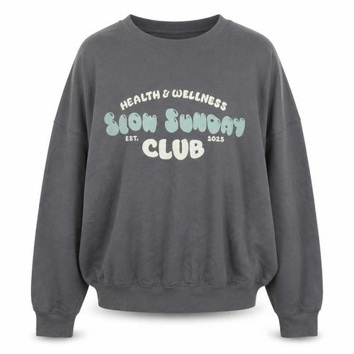 Tu Women Grey Size 12 Slow Sunday Club Graphic Fleece Pyjama Jumper
