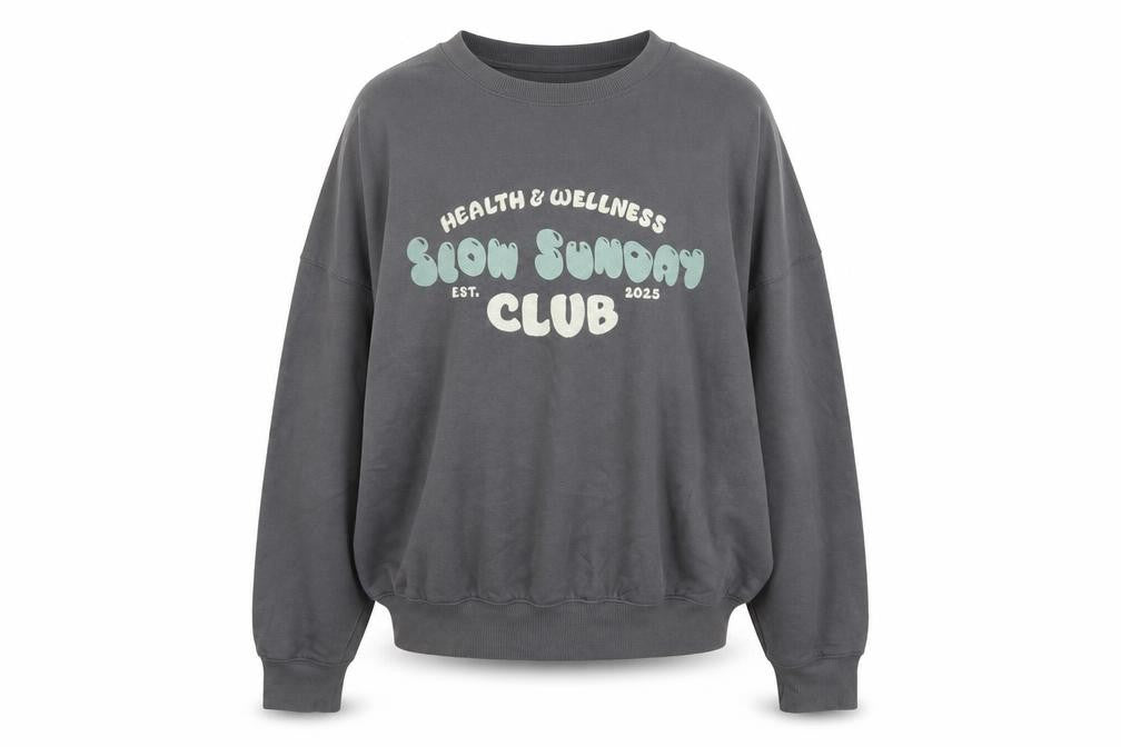 Tu Women Grey Size 12 Slow Sunday Club Graphic Fleece Pyjama Jumper