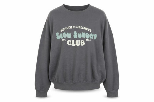 TU Women Grey Size 12 Slow Sunday Club Graphic Fleece Pyjama Jumper