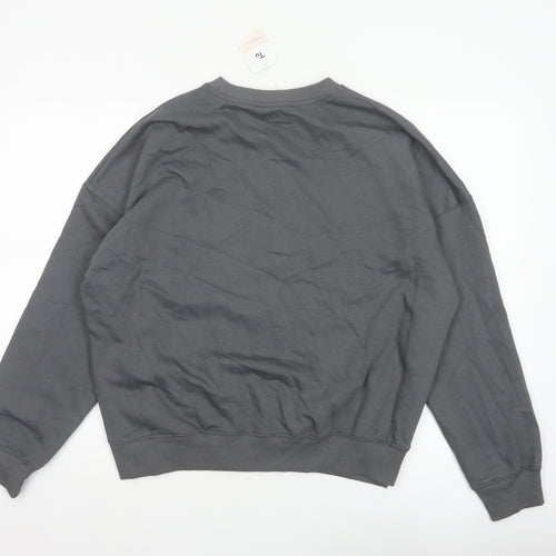 TU Women Grey Size 12 Slow Sunday Club Graphic Fleece Pyjama Jumper