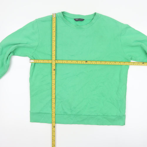 Marks and Spencer Women Green M Pullover Crew Neck Sweatshirt