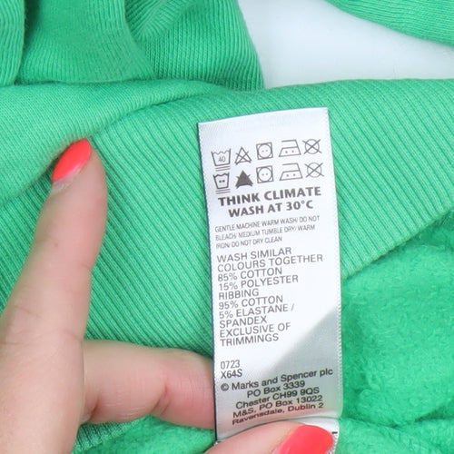 Marks and Spencer Women Green M Pullover Crew Neck Sweatshirt