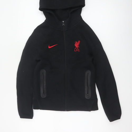 Nike Boys Black Liverpool FC Full Zip Hoodie M 137-147cm Tech Fleece