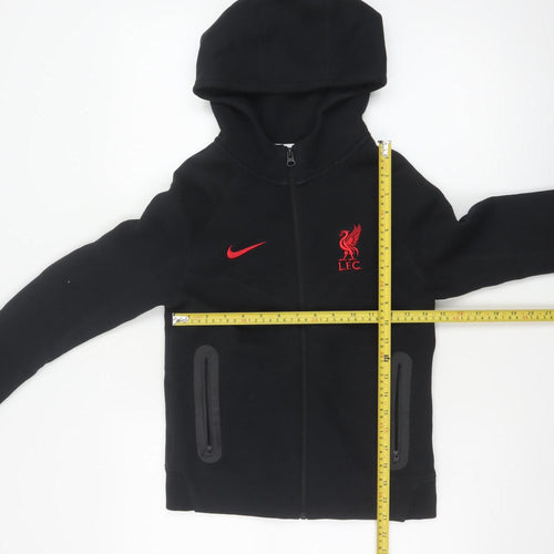 Nike Boys Black Liverpool FC Full Zip Hoodie M 137-147cm Tech Fleece