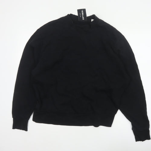 Collusion Men’s Black M Crew Neck Cotton Pullover Sweatshirt