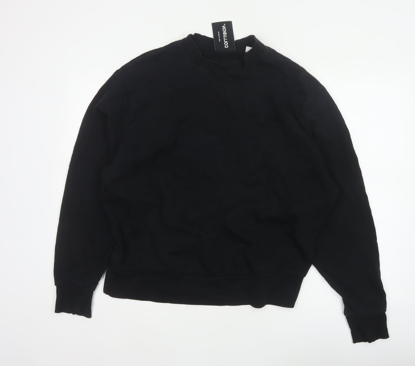 Collusion Men’s Black M Crew Neck Cotton Pullover Sweatshirt