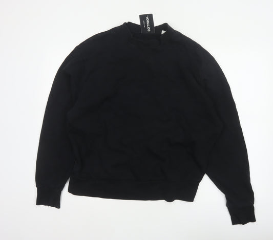 Collusion Men’s Black M Crew Neck Cotton Pullover Sweatshirt