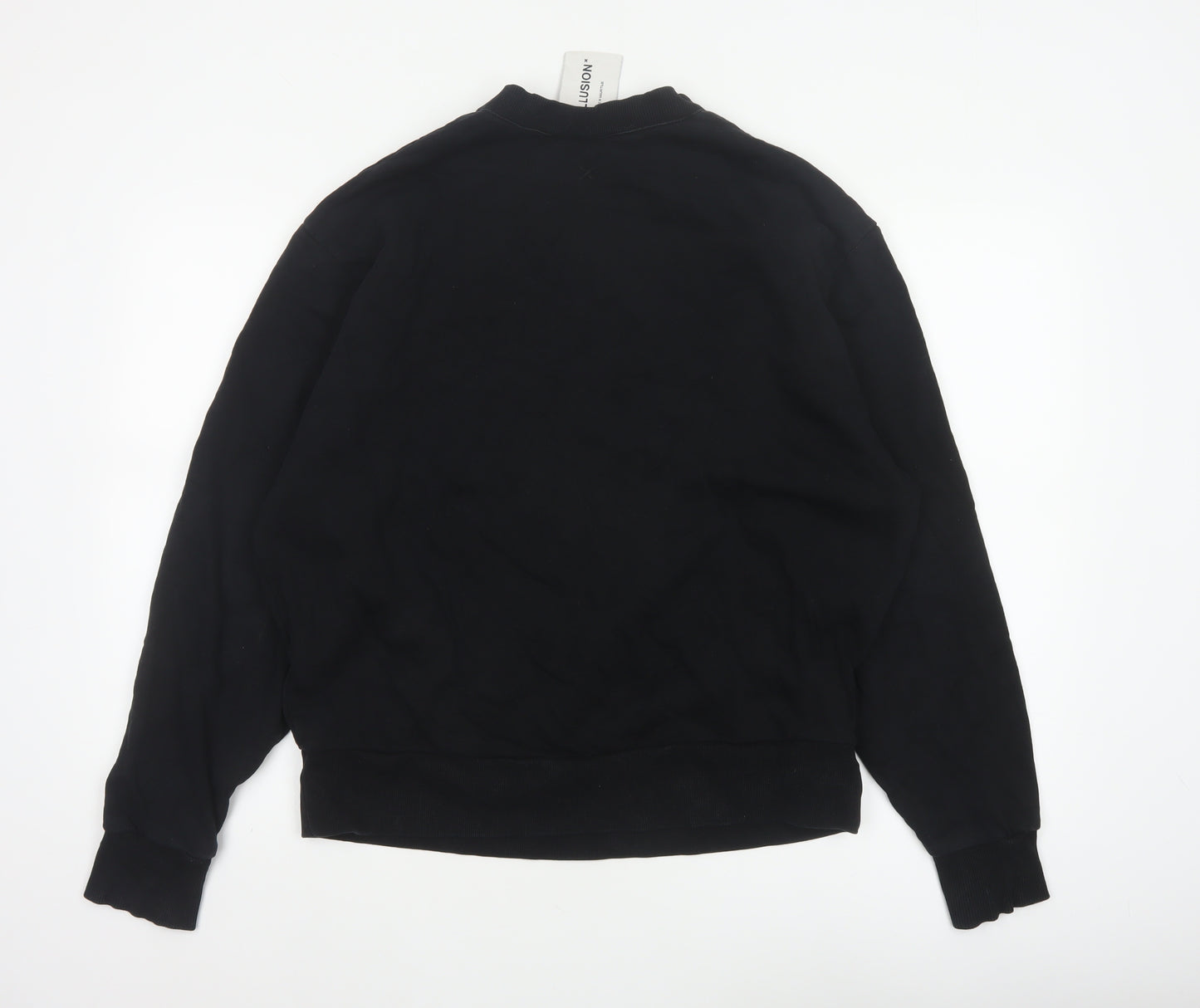 Collusion Men’s Black M Crew Neck Cotton Pullover Sweatshirt