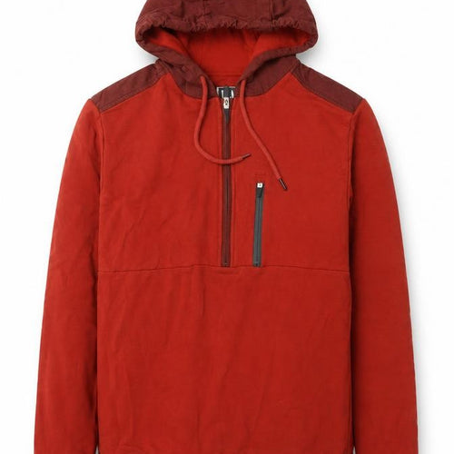 BAM Bamboo Clothing Men’s Red Brown L 1/2 Zip Pullover Hoodie