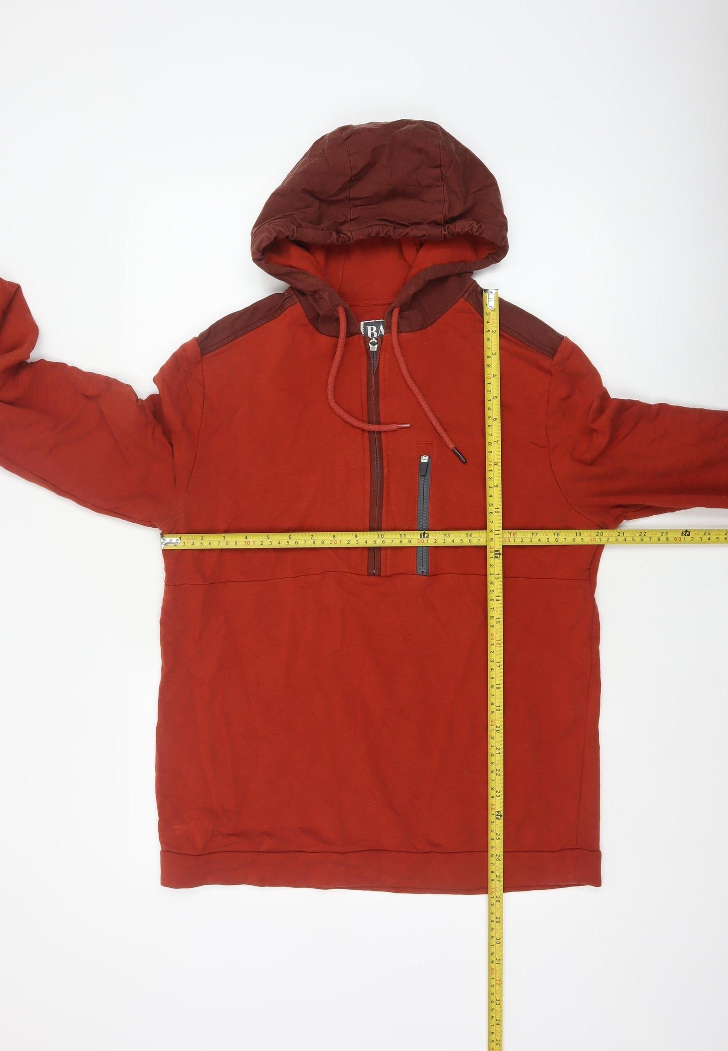 BAM Bamboo Clothing Men’s Red Brown L 1/2 Zip Pullover Hoodie